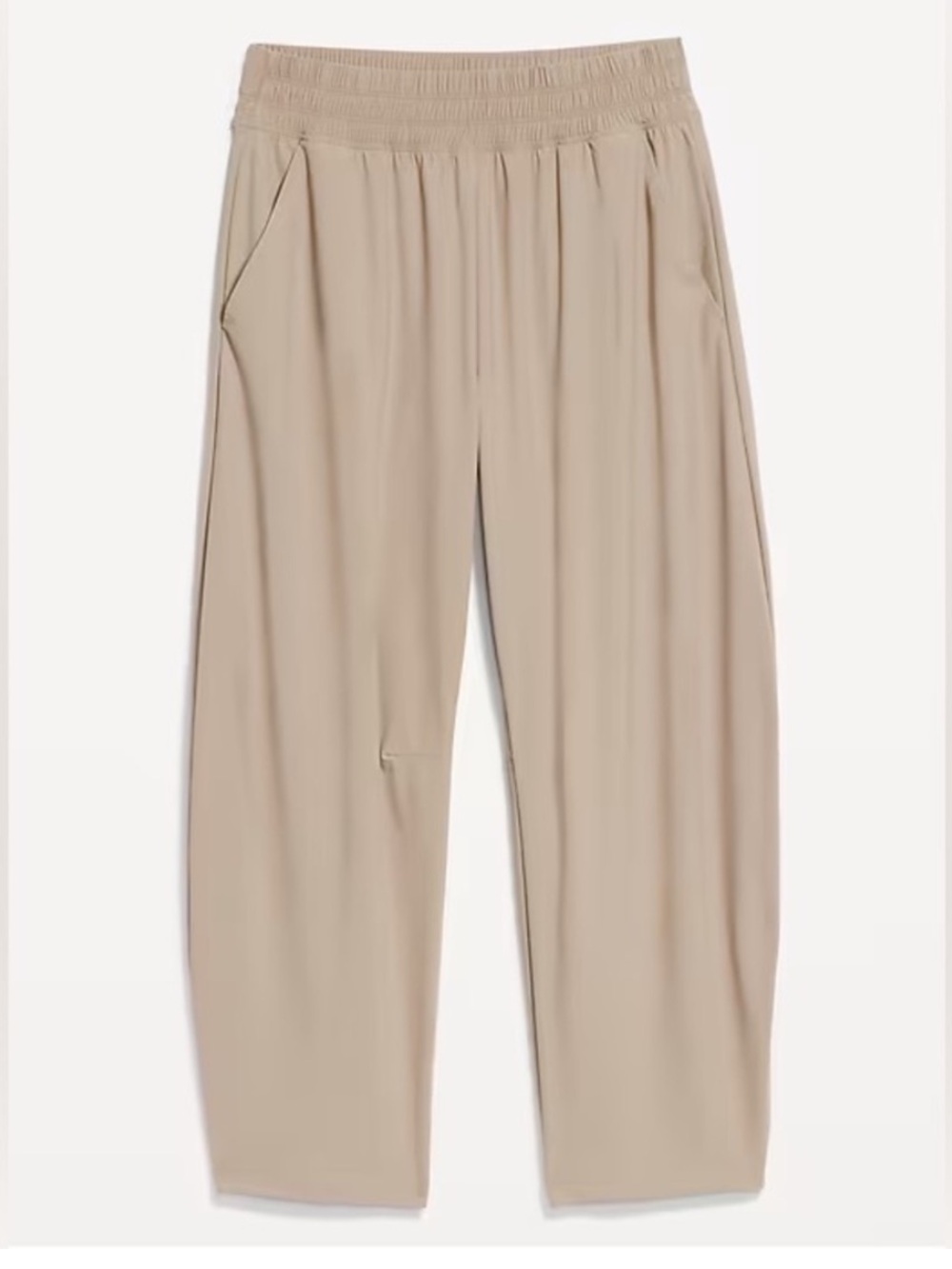 Old Navy SleekTech Khaki High-Waisted Barrel Ankle Pants NWOT - Picture 3 of 3
